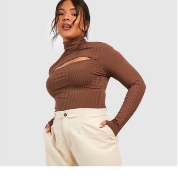 RIBBED CUT OUT LONG SLEEVE BODYSUIT - Picture 4 of 8